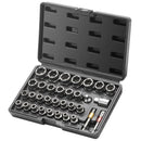 BENTISM Bolt Extractor Set, 29 PCS Impact Bolt & Nut Remover Set, 6Mm to 10Mm, 13/32" to 3/4", CR-MO Steel Extraction Socket Set with Storage Case, for Removing Damaged, Frozen, Rusted