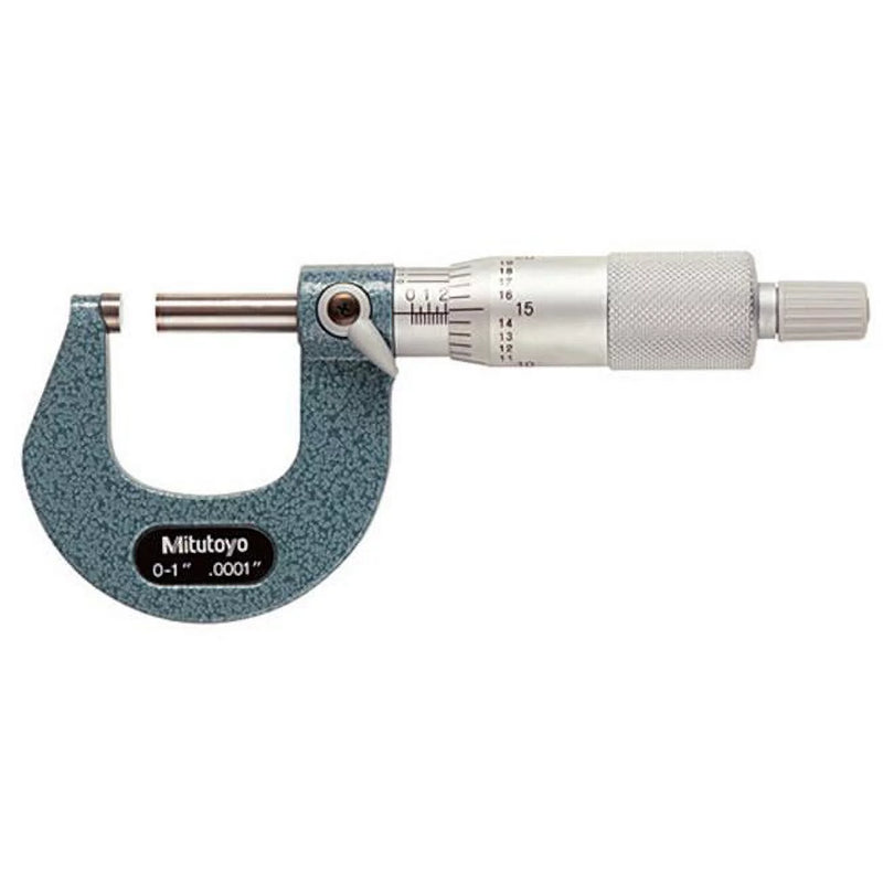 Mitutoyo 0 to 1" Range, 0.0001" Graduation, Mechanical outside Micrometer