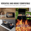 BENTISM 9.7"X16.7" Reversible Grill/Griddle ，Non-Stick Seasoned Double Play Grill Pan Cast Iron BBQ Flat Stove Top Griddle W/Hollow Handles, Black