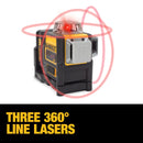 Dewalt DW089LG 12V 3 X 360 Red Beam Line Laser (Tool Only)