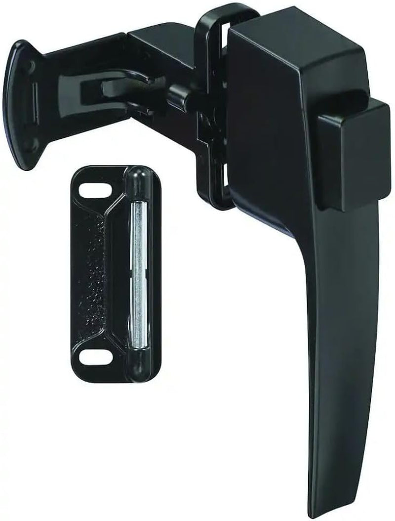 Screen & Storm Door Latch, Push-Button, Black Satin, 1-3/4-In. Hole Spacing