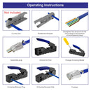 VCELINK RJ45 Crimping Tool Pass Through, Cat7/6A/6/5E/5 Ethernet Wire Cutter Crimper