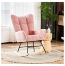 Exlonjet Rocking Chair for Nursery, Modern Glider Rocker with High Backrest Armchair, Comfy Upholstered Accent Reading Chair for Nursery Living Room Bedroom Office ()