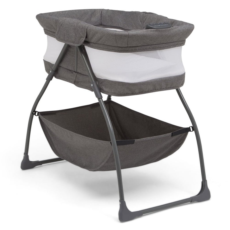 Travelmate Compact Fold Bassinet - Features Lights, Sounds and Vibration, Grey Tweed