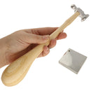 The Beadsmith Chasing Hammer & Bench Block - Two-Sided Hammer, 10.75”, Wood Handle – 1.5” Steel Block with Hole for Riveting & Bending – Tools for Metalworking, Stamping & Jewelry Making