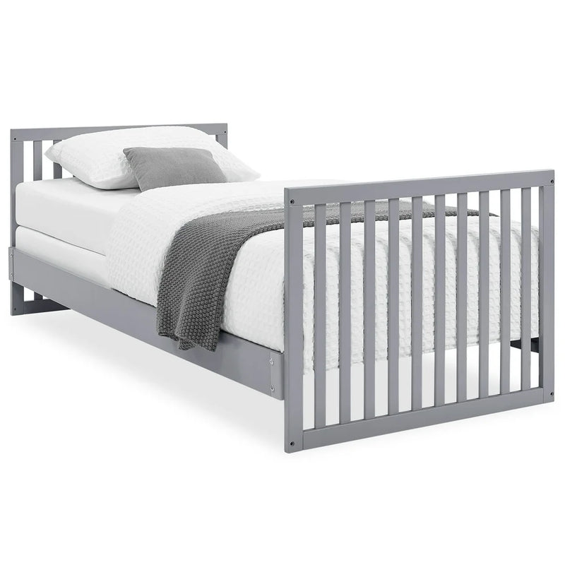 Essex Convertible Mini Baby Crib with 2.75-Inch Mattress, Grey W/Natural