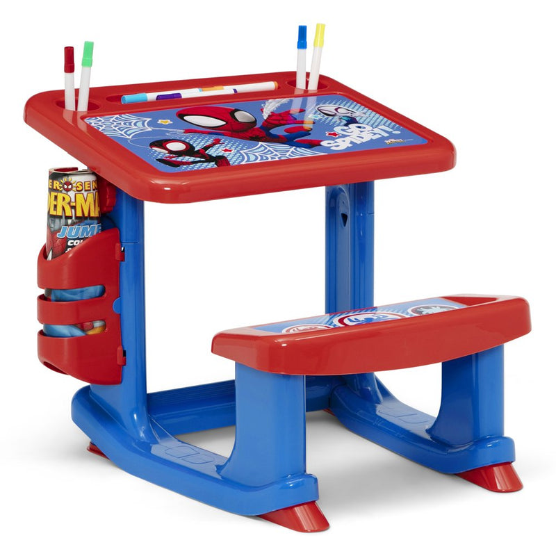 Spidey and His Amazing Friends 3-Piece Art & Play Toddler Room-In-A-Box by  – Includes Draw & Play Desk, Art & Storage Station & Fabric Toy Box, Blue