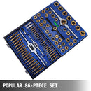 BENTISM 86 PCS Tap and Die Set Combination Metric Tap and Die Sae Tap and Die Set Tungsten Steel Titanium SAE and Metric Tool