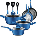 (12-Piece Set), One Size Nutrichef Kitchenware Pots & Pans-Stylish Cookware,Non