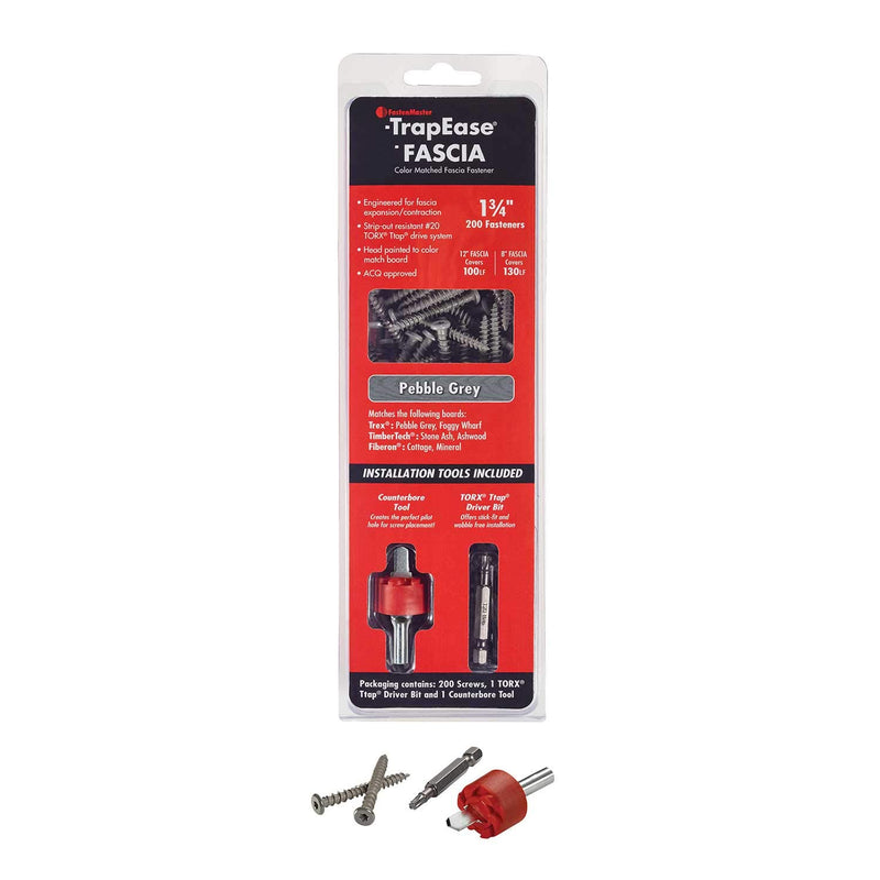 Fastenmaster Trapease Fascia Screws - 100 Linear Feet - Pebble