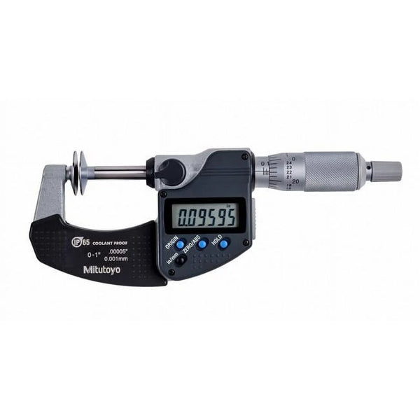 Mitutoyo 0-1 In. Range Disk Micrometer with 25.4 Mm IP65 SPC Output