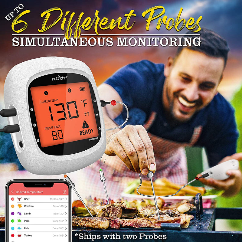 NutriChef Grill Thermometer Round Bluetooth Compatibility Grill Thermometer  in the Grill Thermometers department at