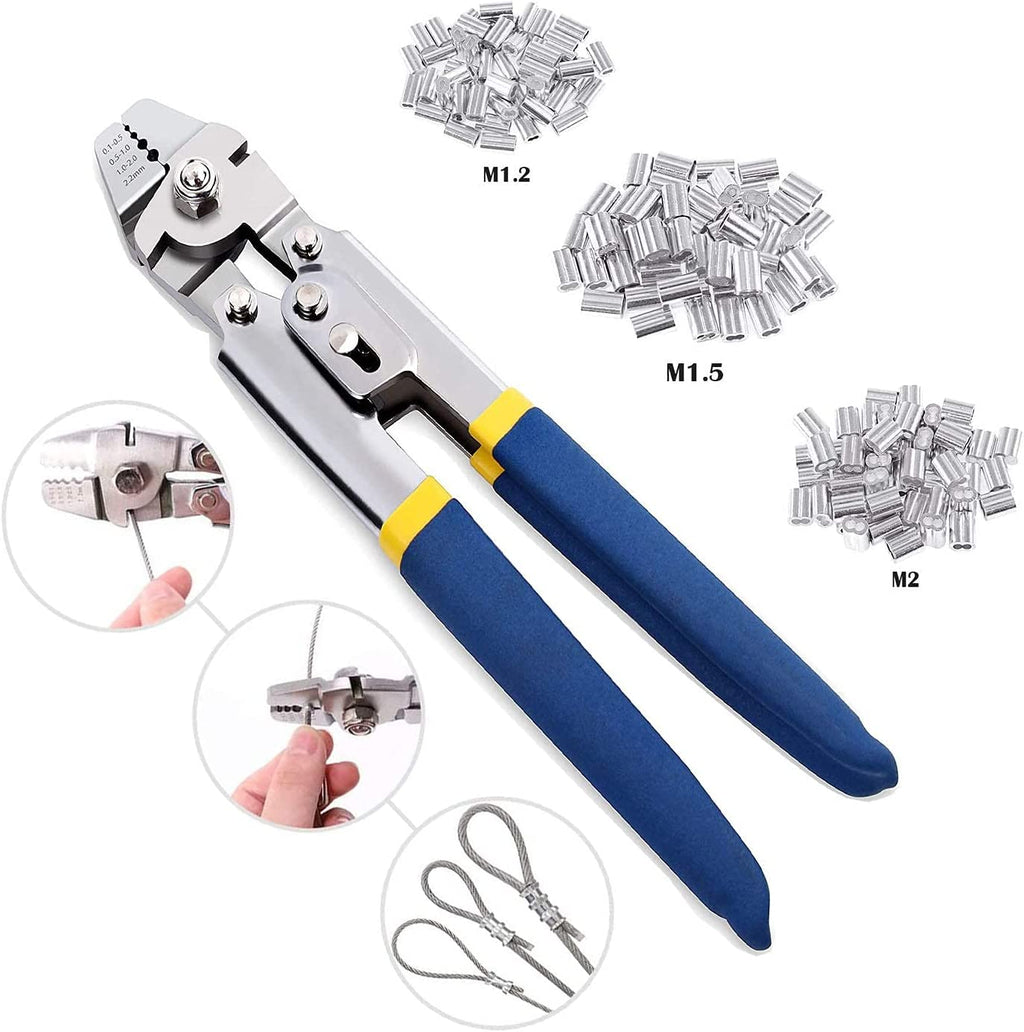 MTHKLO Wire Rope Crimping Swaging Tool ,Fishing Crimping Plier Cable C