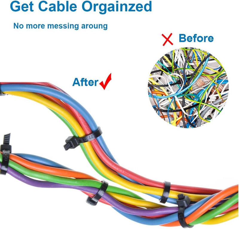 500pcs Plastic Cable Zip Ties Heavy Duty Self-Locking Nylon Wrap Wire Cord  Strap 