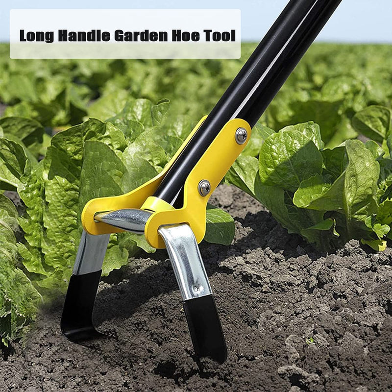 Hoe Garden Tool - Scuffle Garden Hula Hoes for Weeding Gardening Long Handle Heavy Duty - Adjustable Weeding Loop Stirrup Hoe 30-61 Inch Black