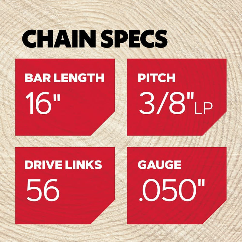 Oregon 3-Pack S56 Advancecut Chainsaw Chain for 16-Inch Bar -56 Drive Links – Low-Kickback Chain Fits Husqvarna, Echo, Poulan, Wen and More