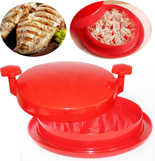 KIBDOS 10.3 in Upgrade Chicken Shredder, Alternative to Bear Claws Meat Shredder, Meat Shredding Tool with Handles and Non-Skid Base Suitable for Pulled Pork, Beef and Chicken (Red)