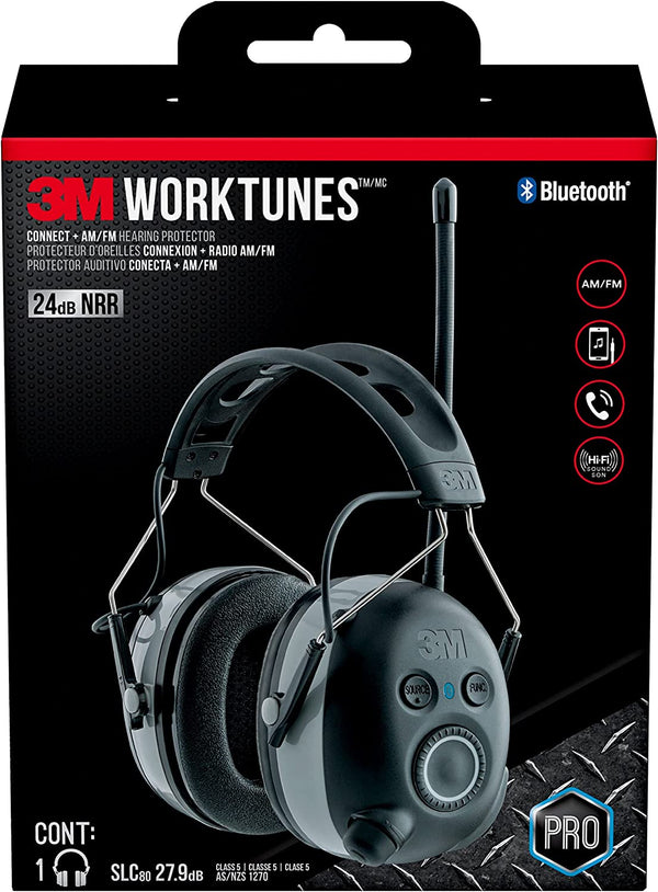 3M Worktunes Wireless Hearing Protector with Bluetooth Technology 90542-3DC