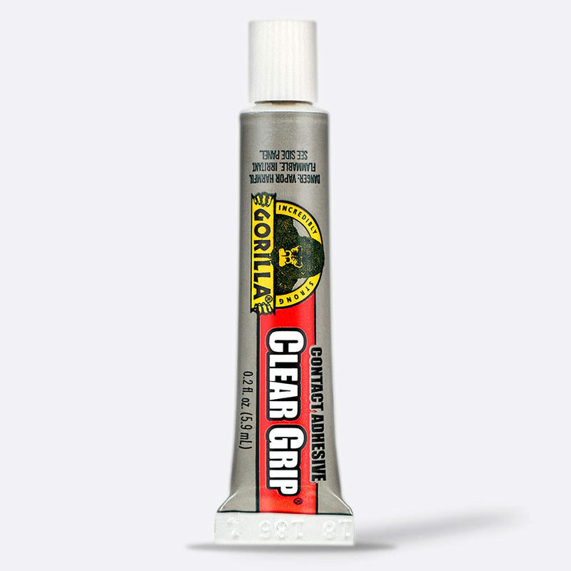 Gorilla Clear Grip Contact Adhesive Minis, Flexible, Fast-Setting, Permanent Bond, Waterproof, Indoor & Outdoor, Paintable, 4-5.9Ml Tubes, Clear, (Pack of 1), GG102057