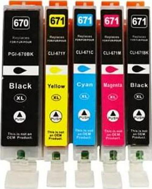 10 Ink Cartridges Compatible for Canon PGI-670XL CLI671XL PIXMA MG5760 MG5765 MG5766 MG6860
