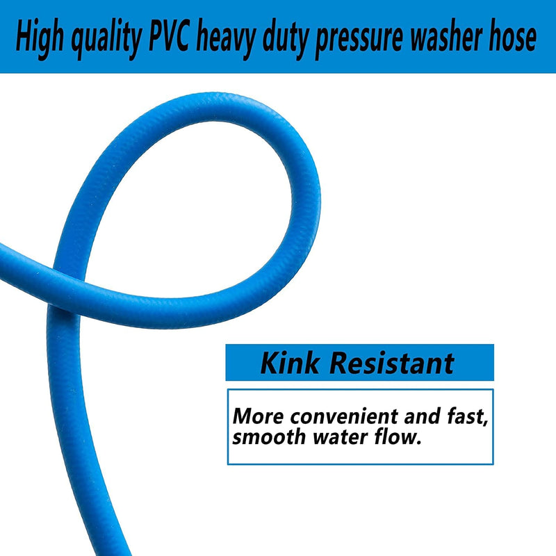 FIXFANS Pressure Washer Hose – 1/4 X 100 FT High Power Washer Extension  Hose – Kink & Wear Resistant High Pressure Hose for Replacement –  Compatible