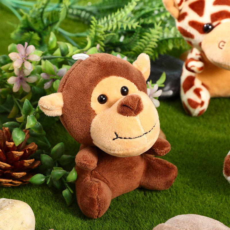 12 Pieces Mini Stuffed Forest Animals Jungle Animal Plush Toys in 4.8