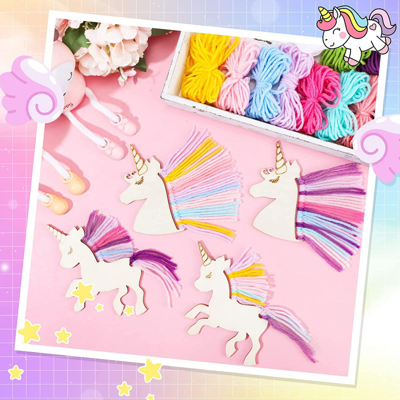 6pcs DIY Painting Unicorn Crafts Unfinished Blank Paintable Unicorn Figurines for Children