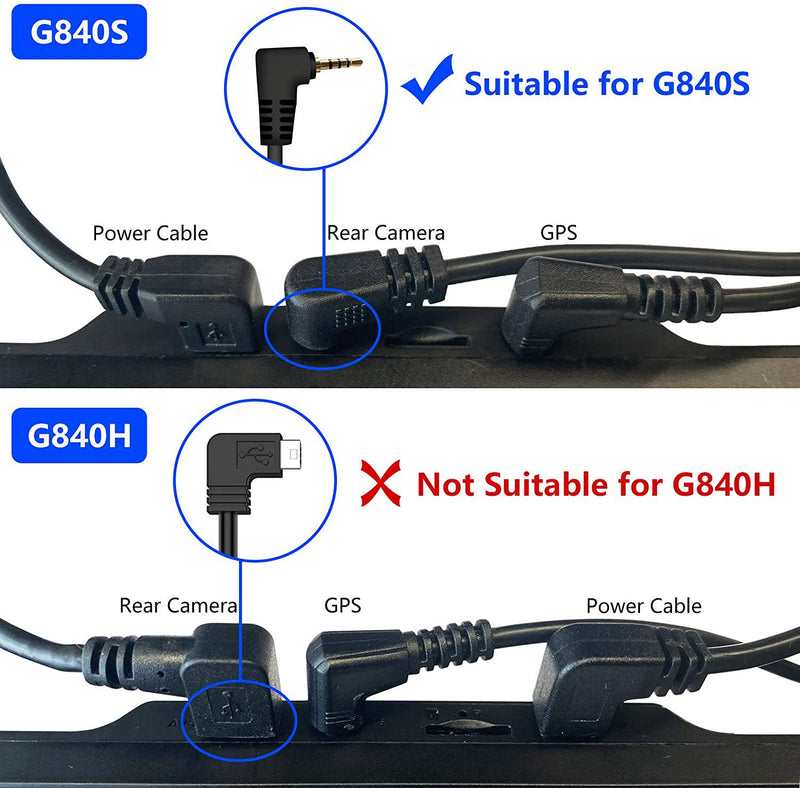 15 Meters(50Feet) Backup Camera Extension Cord Cable for WolfBox G840S Mirror Dash Cam(4 pin, 2.5mm)