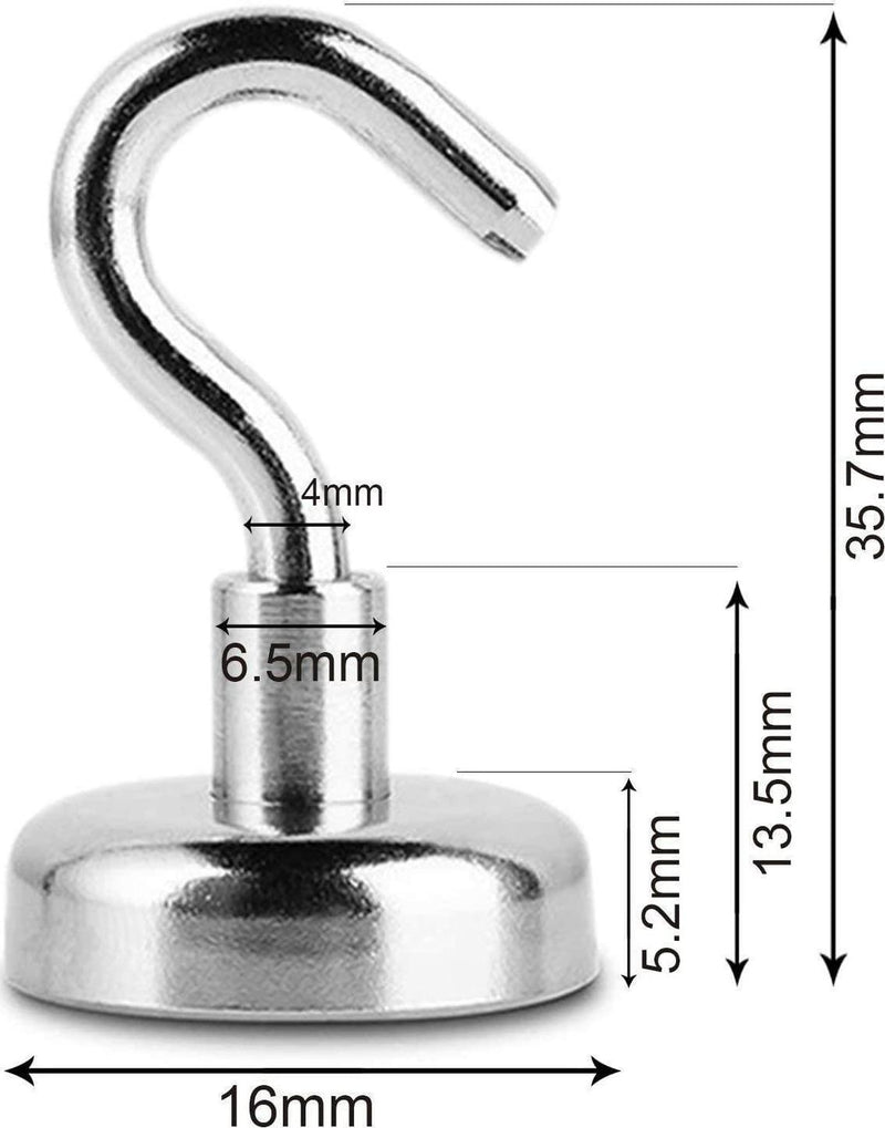 15-Pack Magnetic Hooks, 12LBS Super Magnets with Neodymium Rare Earth Facilitate Hook for Cruise, Home, Kitchen, Workplace, Office and Refrigerator