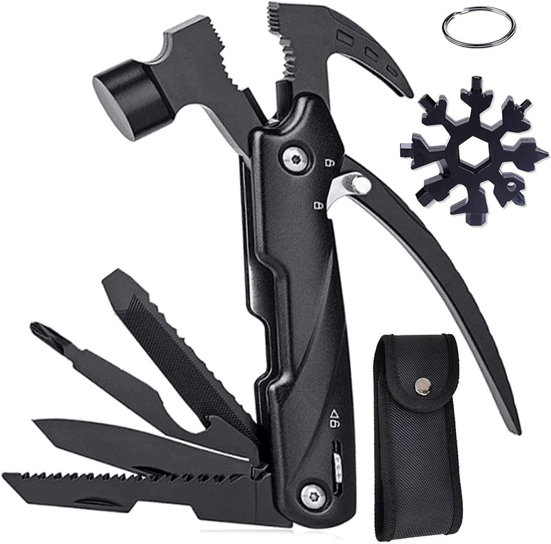15-in-1 Multitool Hammer Black 18 In 1 Snowflake Multi Tool, Camping A