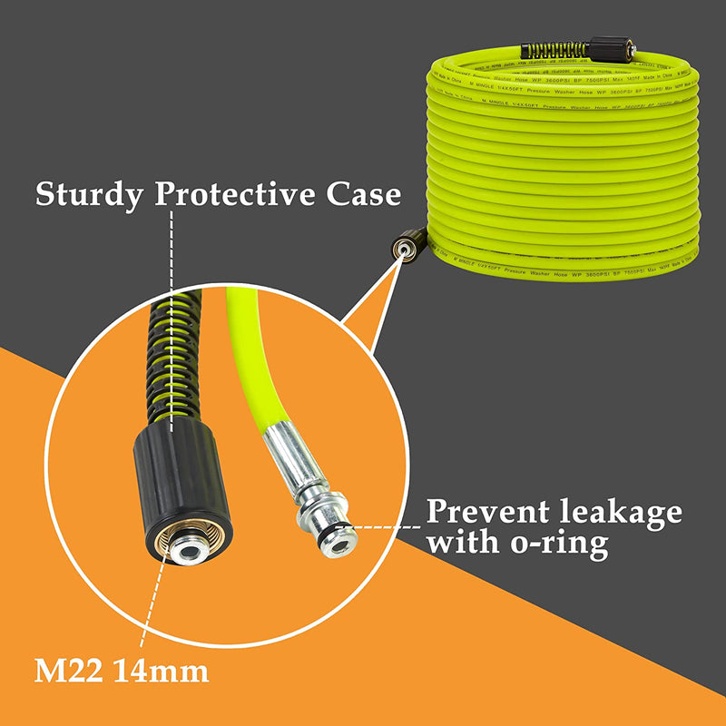 M MINGLE Pressure Washer Hose 50 FT X 1/4 - Replacement Power Wash Ho