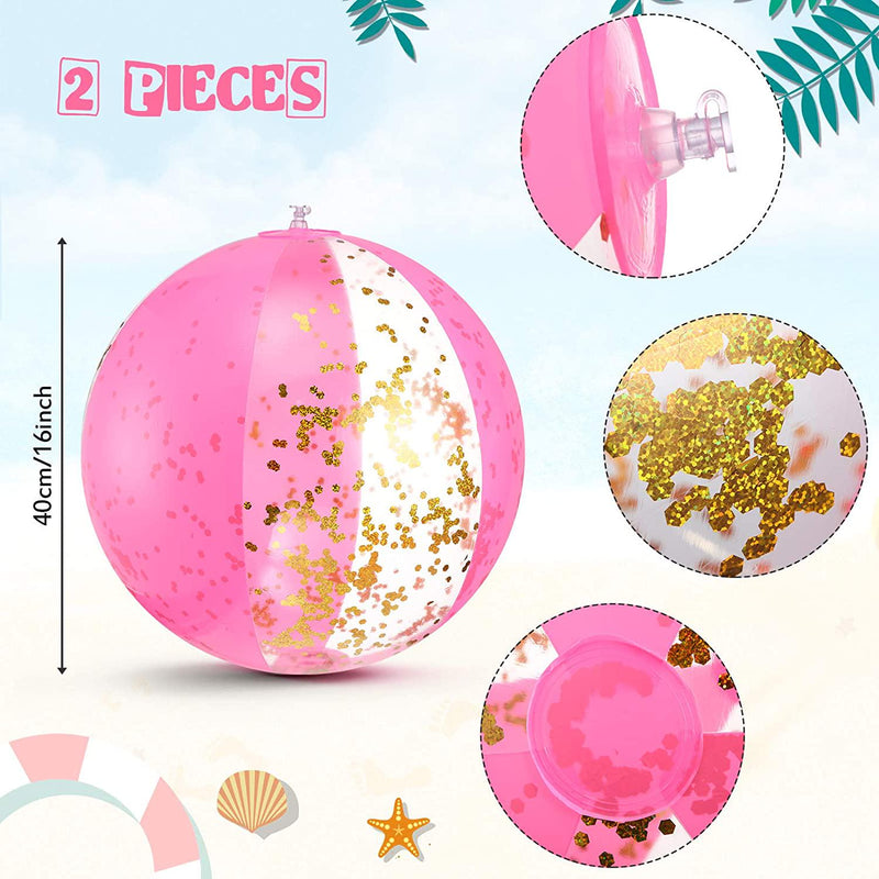  Skylety 8 Pieces Inflatable Clear Glitter Beach Balls Confetti  Beach Balls Transparent Swimming Pool Party Ball for Summer Beach, Pool and  Party Favor (Gold) : Toys & Games