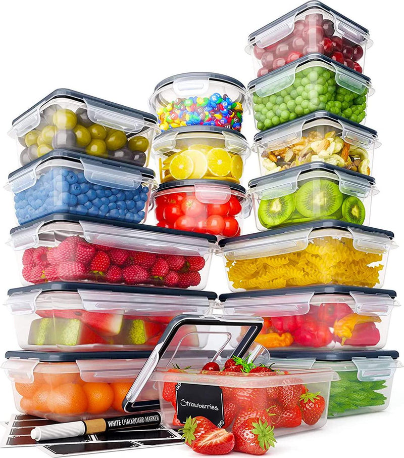 26 Pcs BPA Free Food Storage Containers with Lids, 100% Airtight, for  Lunch, Meal Prep, and Leftovers, Pantry Kitchen Storage Containers,  Microwave