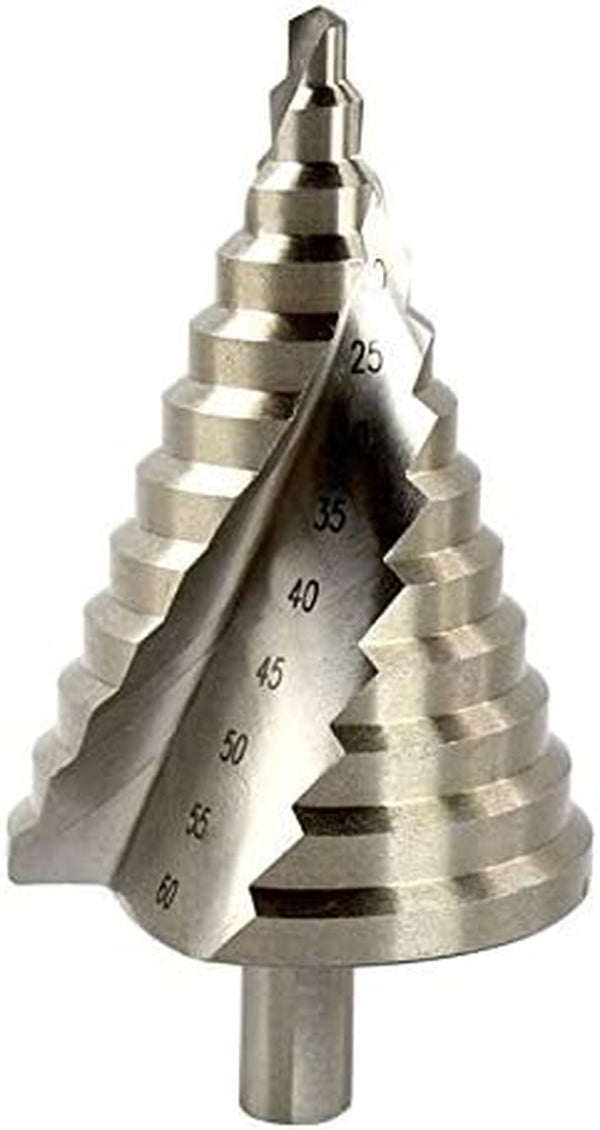 NUZAMAS HSS Spiral Step Drill Bit | Multi Hole Cutter | 6Mm-60Mmtotal 12 Steps Sizes Hole Cutting, Enlarge, Metal Sheet, PCV, Woodworking