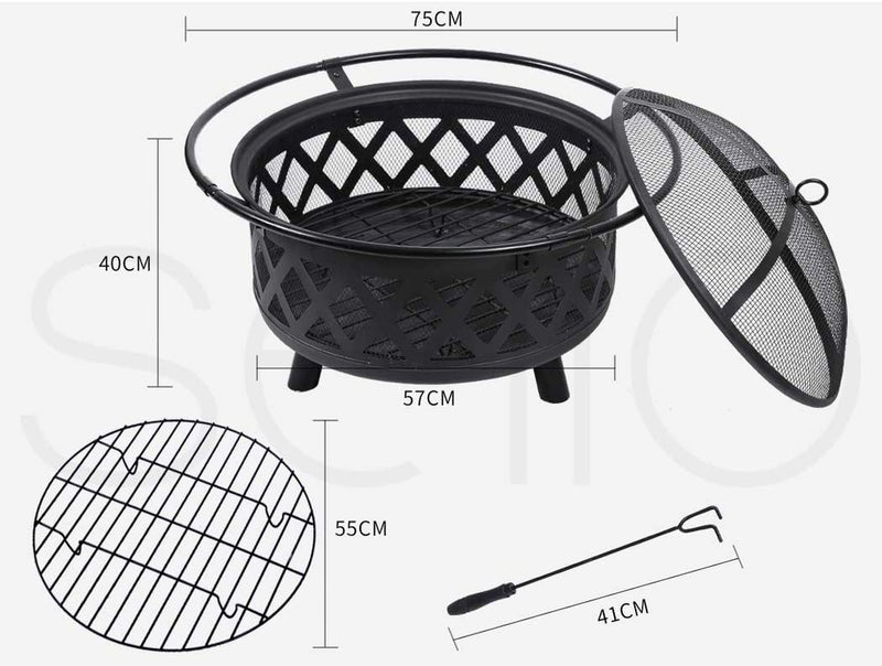 Outdoor Fire Pit BBQ Pits Grill Portable Fireplace Garden Patio Camping Heater