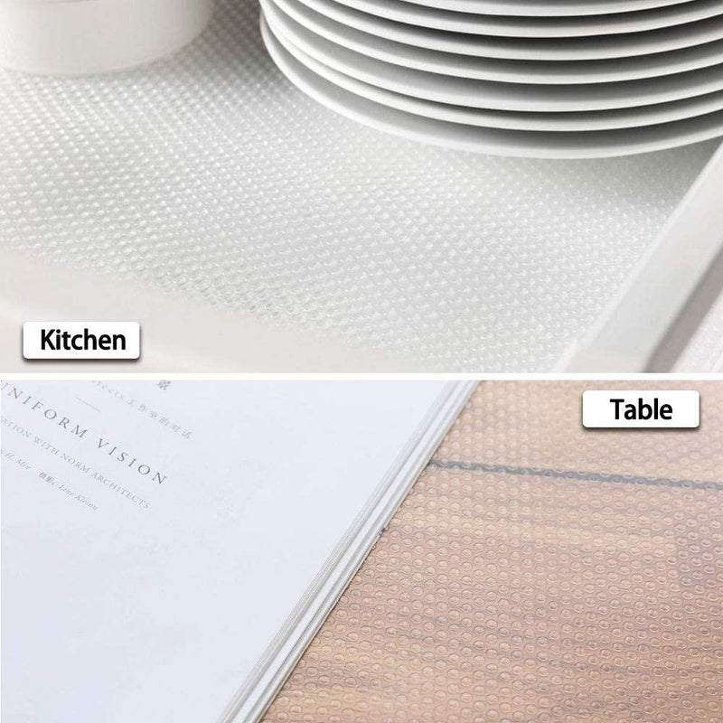 18×197in Plastic Shelf Liner Non Adhesive Cabinet Liner Non-Slip Shelf Liner Non-Adhesive Refrigerator Mat Cupboard Pad for Cabinets, Storage, Kitchen,Desks,Deco Shelf Liners-Clear (18×197in)