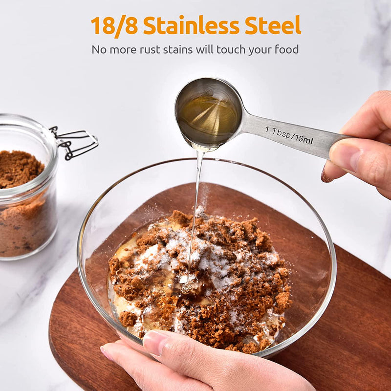 U-Taste 18/8 Stainless Steel Magnetic Measuring Cups and Spoons