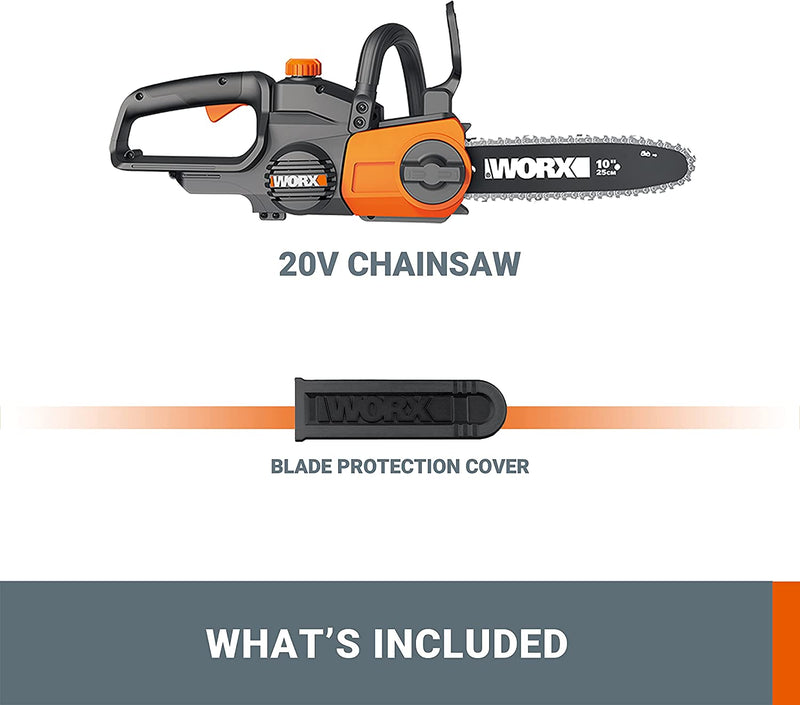 WORX 20V Cordless 25Cm (10”) Chainsaw Skin (POWERSHARE Battery / Charger Not Incl.) - WG322E.9