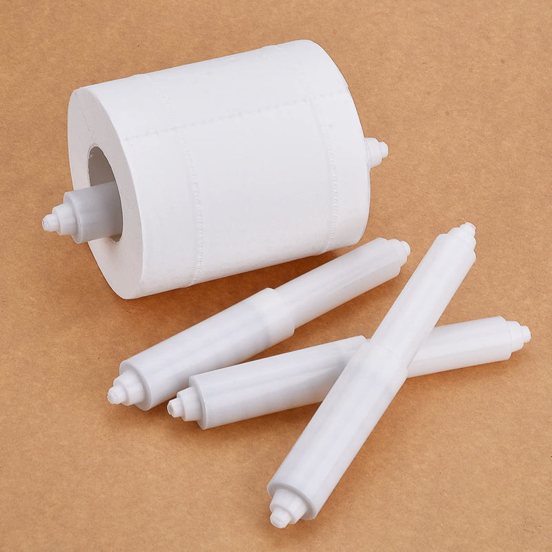 Shappy Toilet Paper Holder Roller White Plastic Spring Loaded（2 Pack）