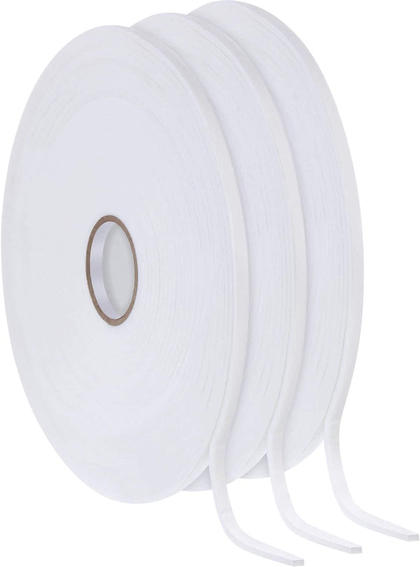 3 Rolls Foam Mounting Tape White PE Double Sided Foam Tape Foam Adhesive Tape 1/4 Inch Wide by 32.8 Feet Long Each Roll