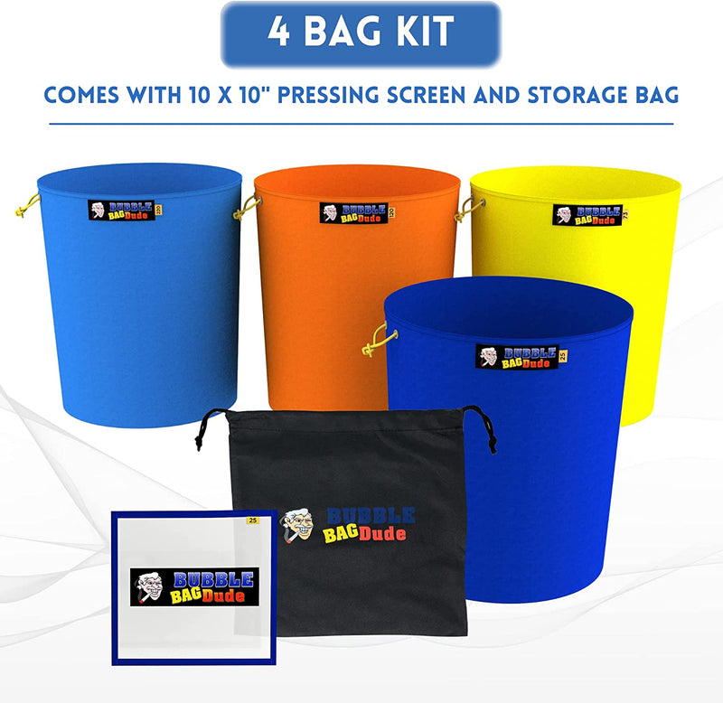 BUBBLEBAGDUDE 1 Gallon 4 Bag Set - Herbal Ice Essence Extractor Kit 