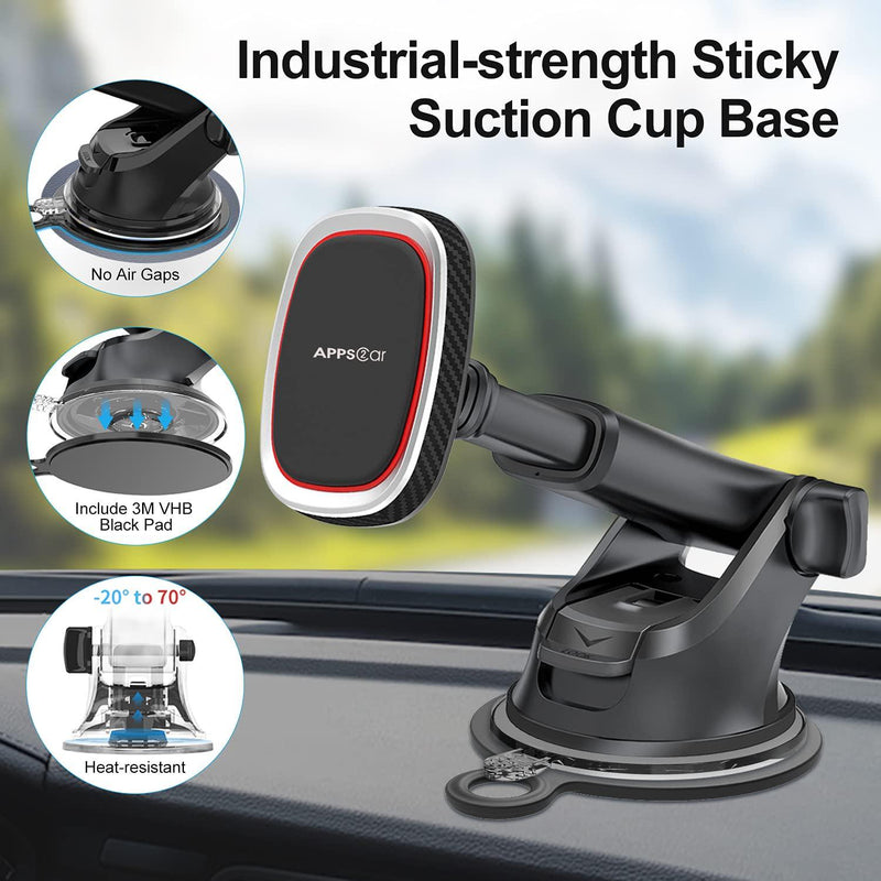  APPS2Car Suction Cup Phone Holder Windshield/Dashboard/Window,  Universal Suction Cup Car Phone Holder Mount with Sticky Gel Pad,  Compatible with iPhone, Samsung, All Cellphone : Cell Phones & Accessories