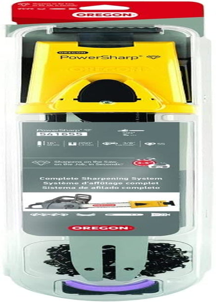 Oregon 16-Inch Powersharp Starter Kit with Bar, Sharpener, and 55 Drive Link Powersharp Chain, 3/8" Low Profile.050" Gauge, Portable Sharpening Tool for Chainsaws (541655)