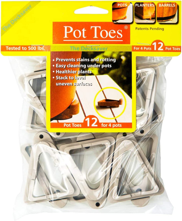 Bosmere Pot Toes, Light Gray (Pack of 12)