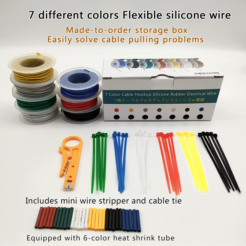 22awg Gauge Electric Control Wire Wire Flexible Silicon Wire 7 Colors