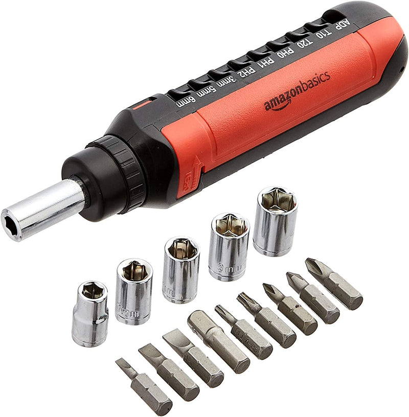Amazonbasics 15-In-1 Magnetic Ratchet Wrench and Screwdriver
