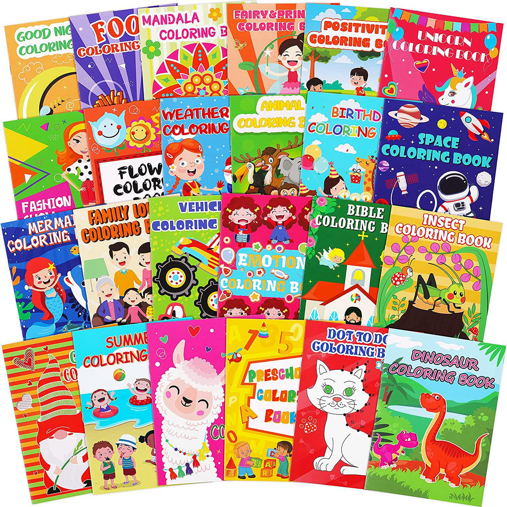 24PCS Small Coloring Books for Kids Ages 2-4,4-8 - Birthday PartyÂ Fav