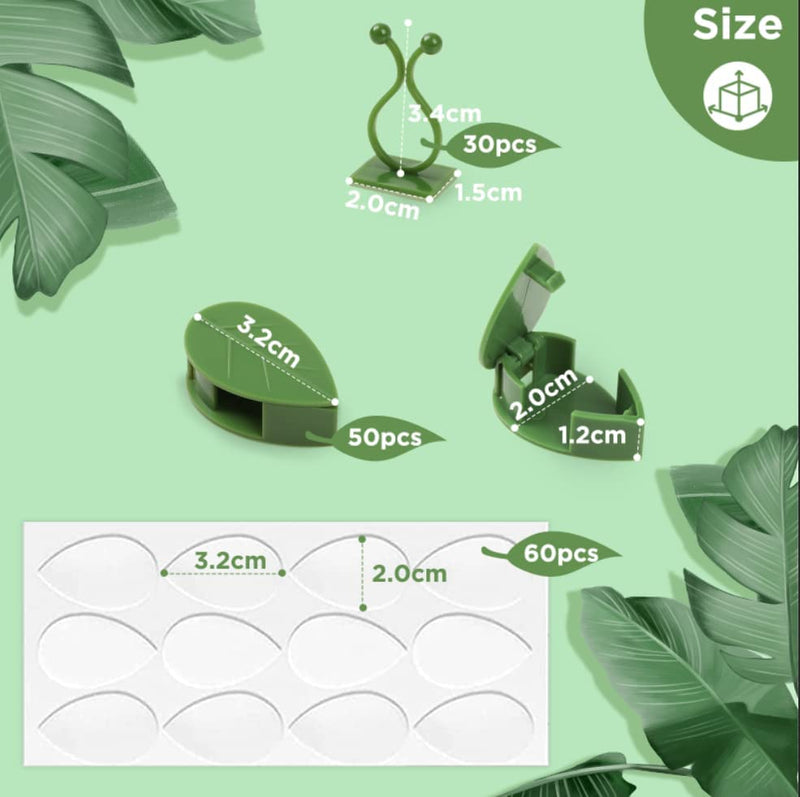 80 Pieces Plant Climbing Wall Fixture Clips, Geeric Plant Clips Self-Adhesive Plant Wall Fixer Clip Invisible Leaf Shape Vines Holder for Garden, Home Decor, Cable Wire Fixing