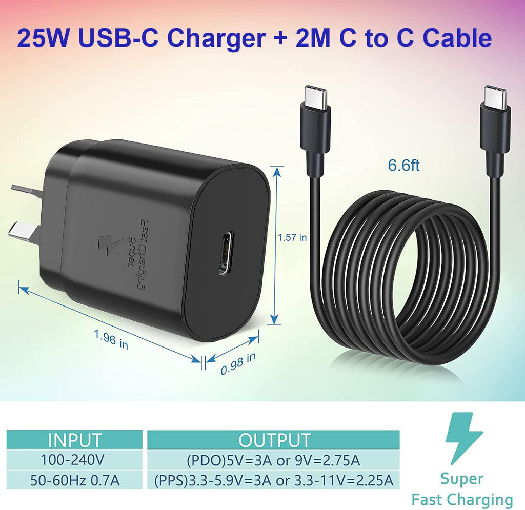 (2 Pack 6.6ft)Type C Charger,USB C Cable 3A Fast Charger Compatible,Braided  Phone Charging Cord for Samsung Galaxy S20 20+ 20 Ultra S10 9 8 / Note 9