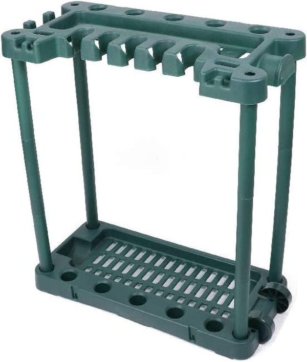 Garden Tools Storage Rack, Large Size, Portable Rolling Utility Rack with Wheels for Long and Short Handles Garage Organizer Fits 40 Yard Tools
